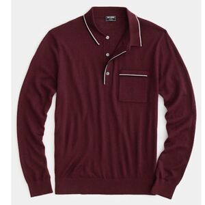 RYE 51 Classic Winter Red Cashmere/ Cotton Blend Polo Size L
